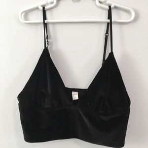 Velvet black crop top